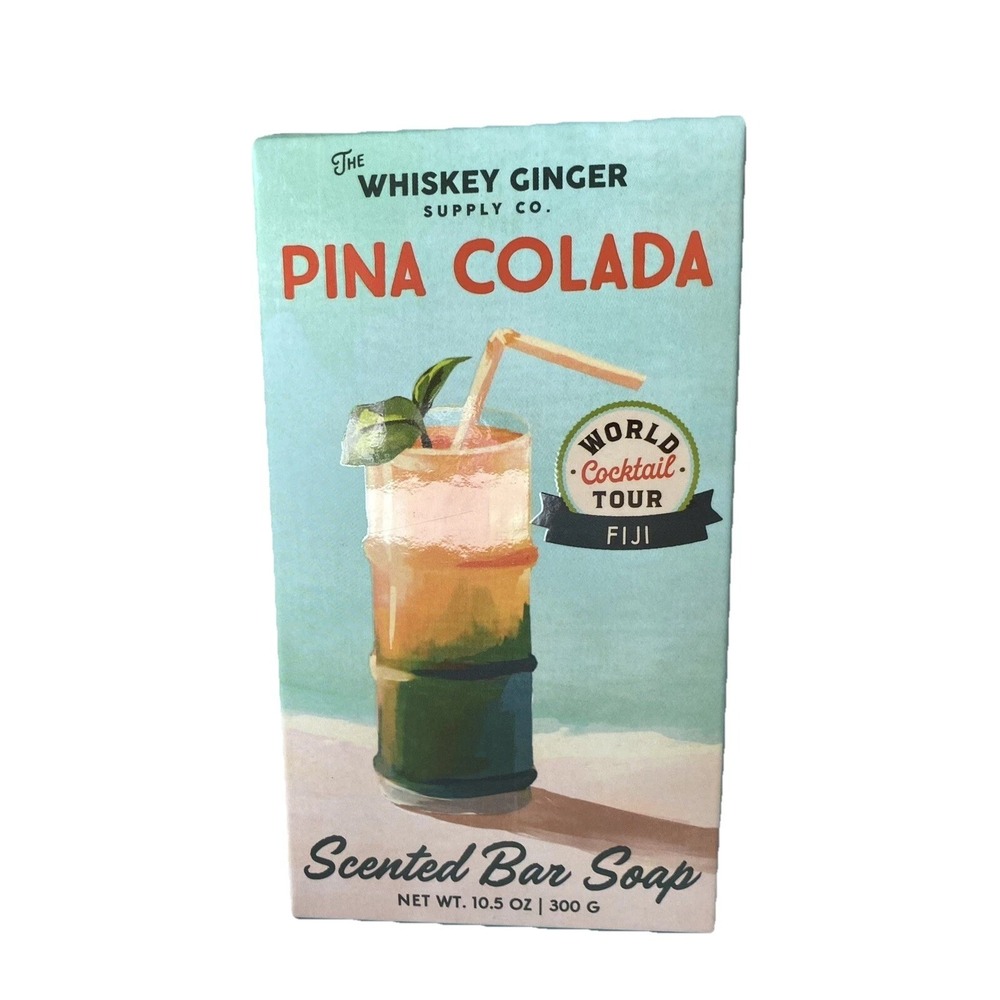 Tropical Memories PINA COLADA Scented Bar Soap Whiskey Ginger Supply Co 10.5 Oz